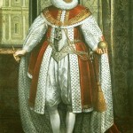 Portrait of James I of England in state robes (1566-1625), oil on canvas, by Paul van Somer, c.1620, from the Royal Collection