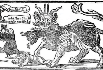 Woodcut of a dragon