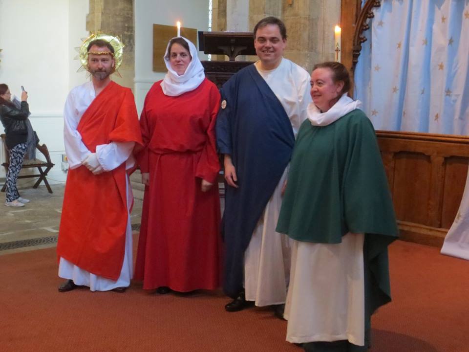 From the 'Lindisfarne' Anglo-Saxon Harrowing of Hell play (dir. John McKinnell). Photos by Larissa Kat Tracy, St. Oswald's Church, Durham, Friday 8 July, 2016.