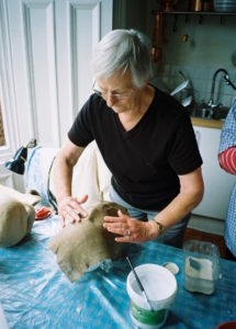 Making the mask for one of the skeletons