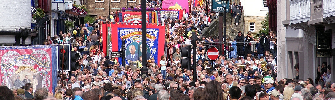 Durham Miner's Gala, by paul-simpson.org [CC BY 2.0], via Wikimedia Commons